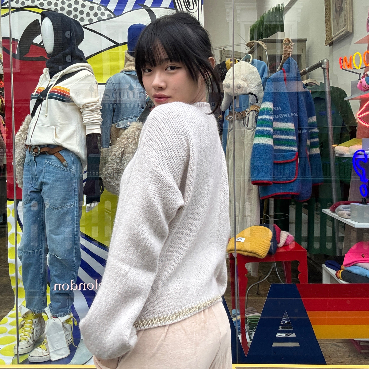 *NEW STYLE* Beige Button-up Round Neck Cardi