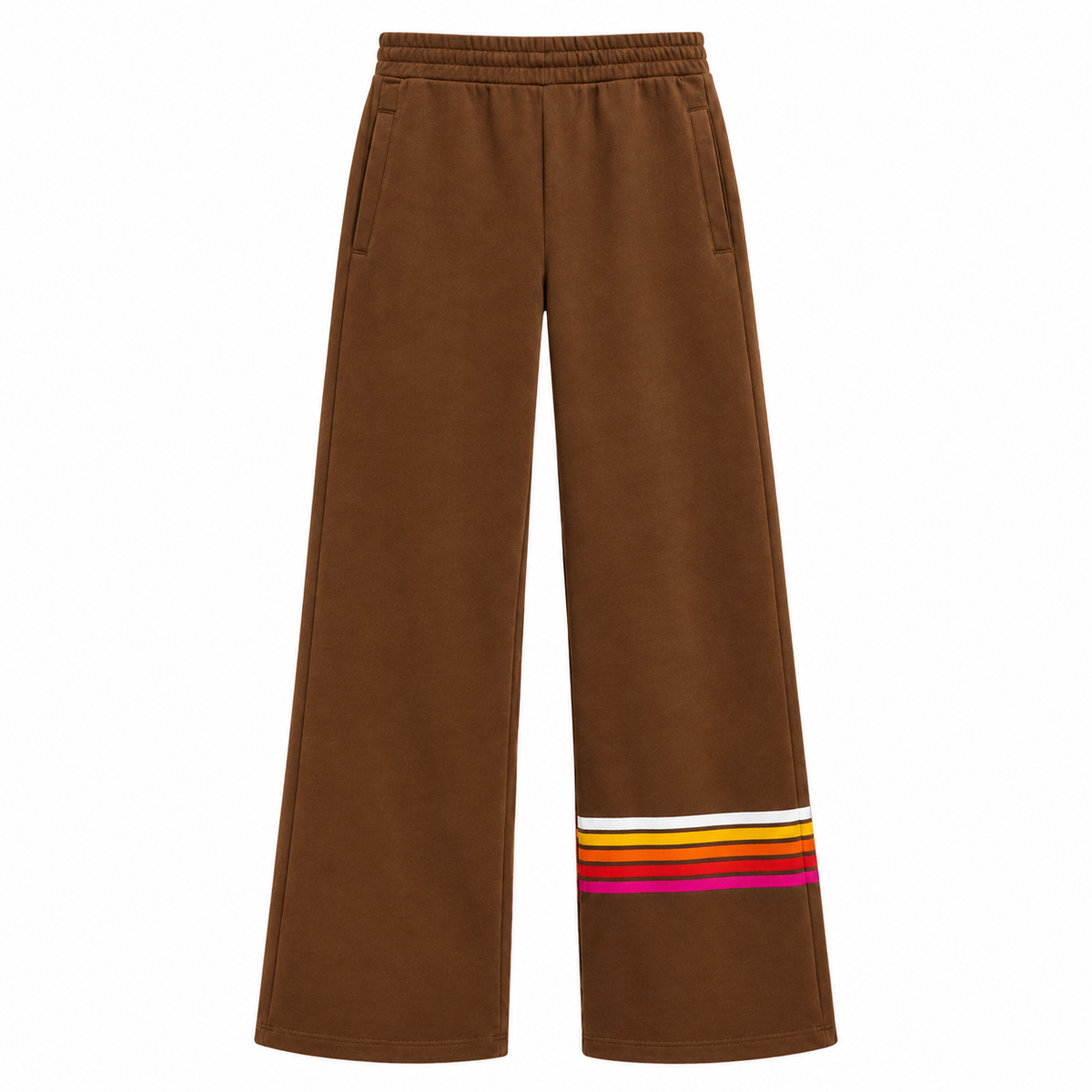 Rugby Stitch Wide Leg S'pants Cinnamon White Pink