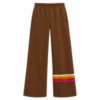 Rugby Stitch Wide Leg S'pants Cinnamon White Pink