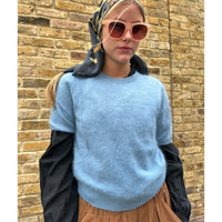 Amaya Brushed Cashmere Jumper Sky Blue