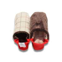 *NEW* Slippers Reversible Cream Plaid x Wool