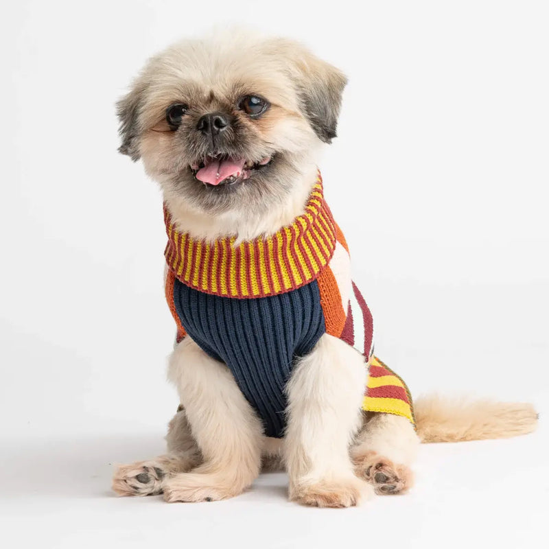 Pattern Patch Dog Jumper Toffee