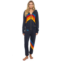 Mountain Stitch Chevron Zip Hoodie Charcoal