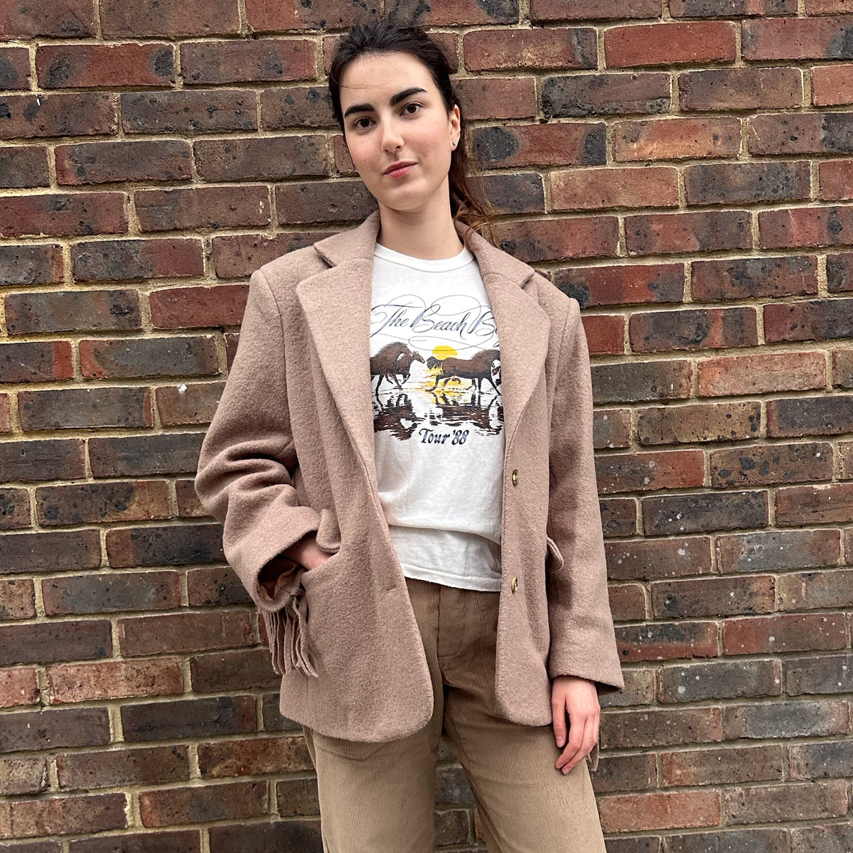 *NEW STYLE* Fringe Jacket Beige