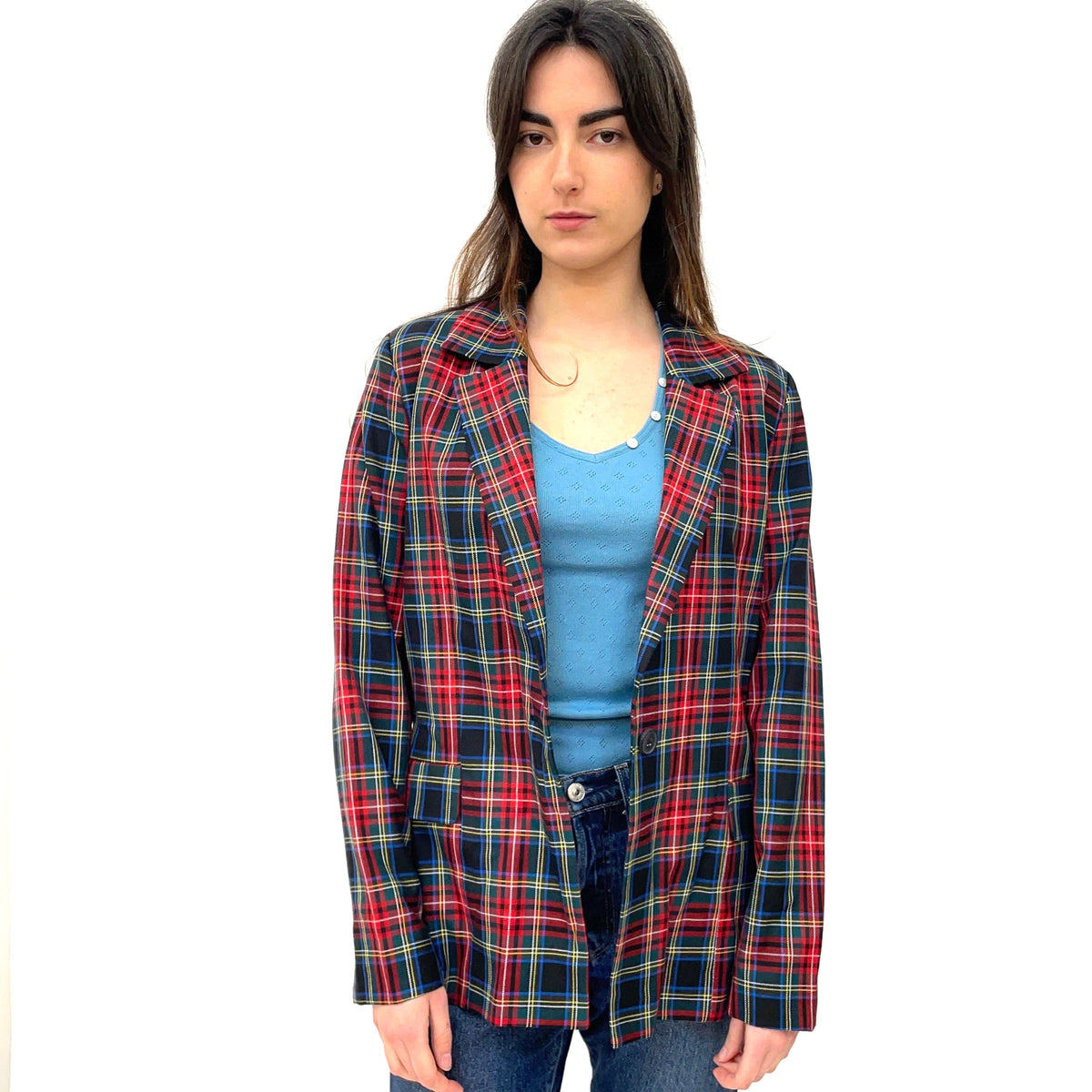 Just Female Tartan Blazer