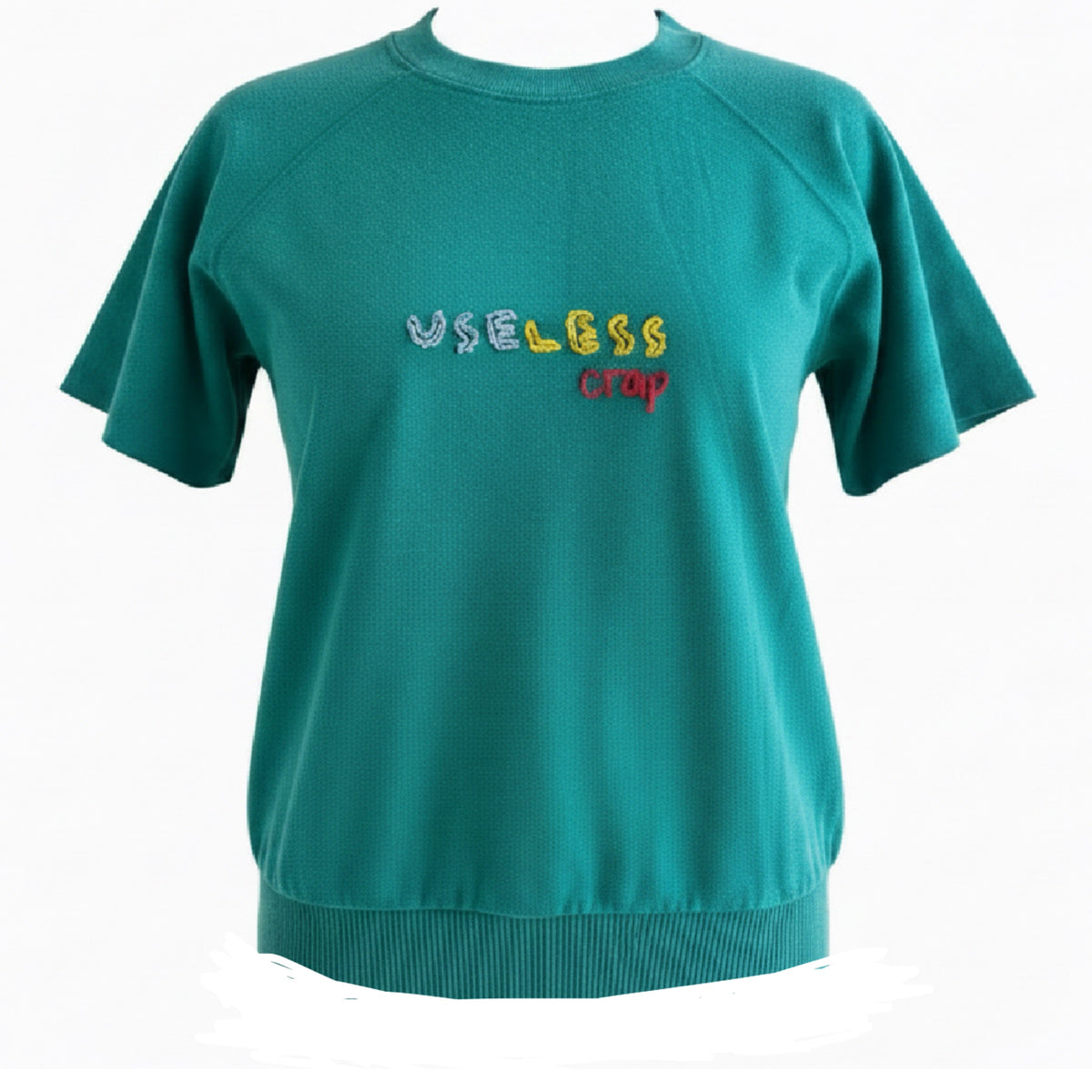 Useless Embroidered Teal S/S Sweatshirt