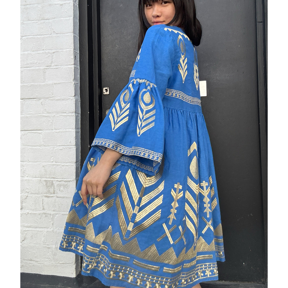 *LANDED* Blue Raf Feather Dress Midi