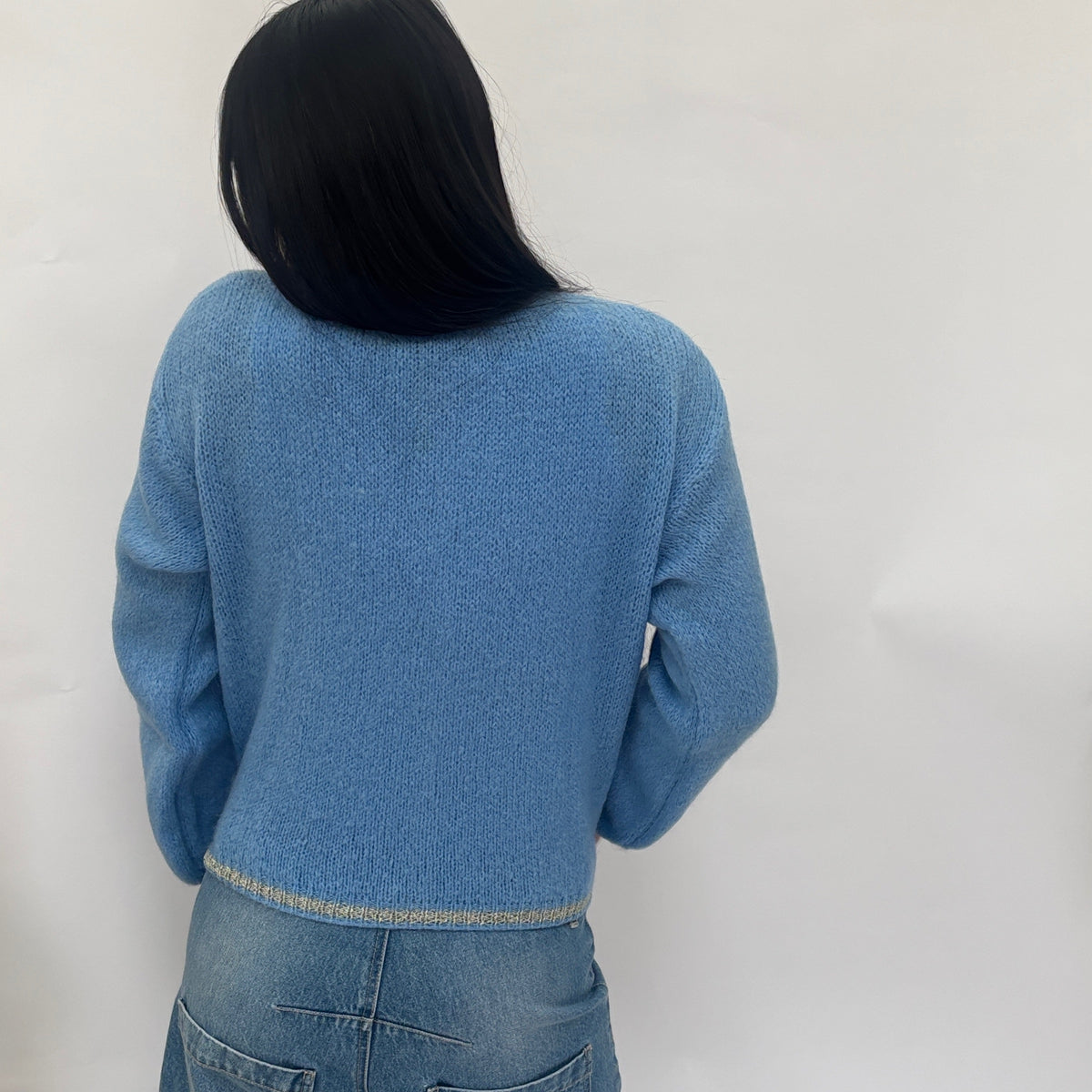 *NEW STYLE* Denim Button-up Round Neck Cardi
