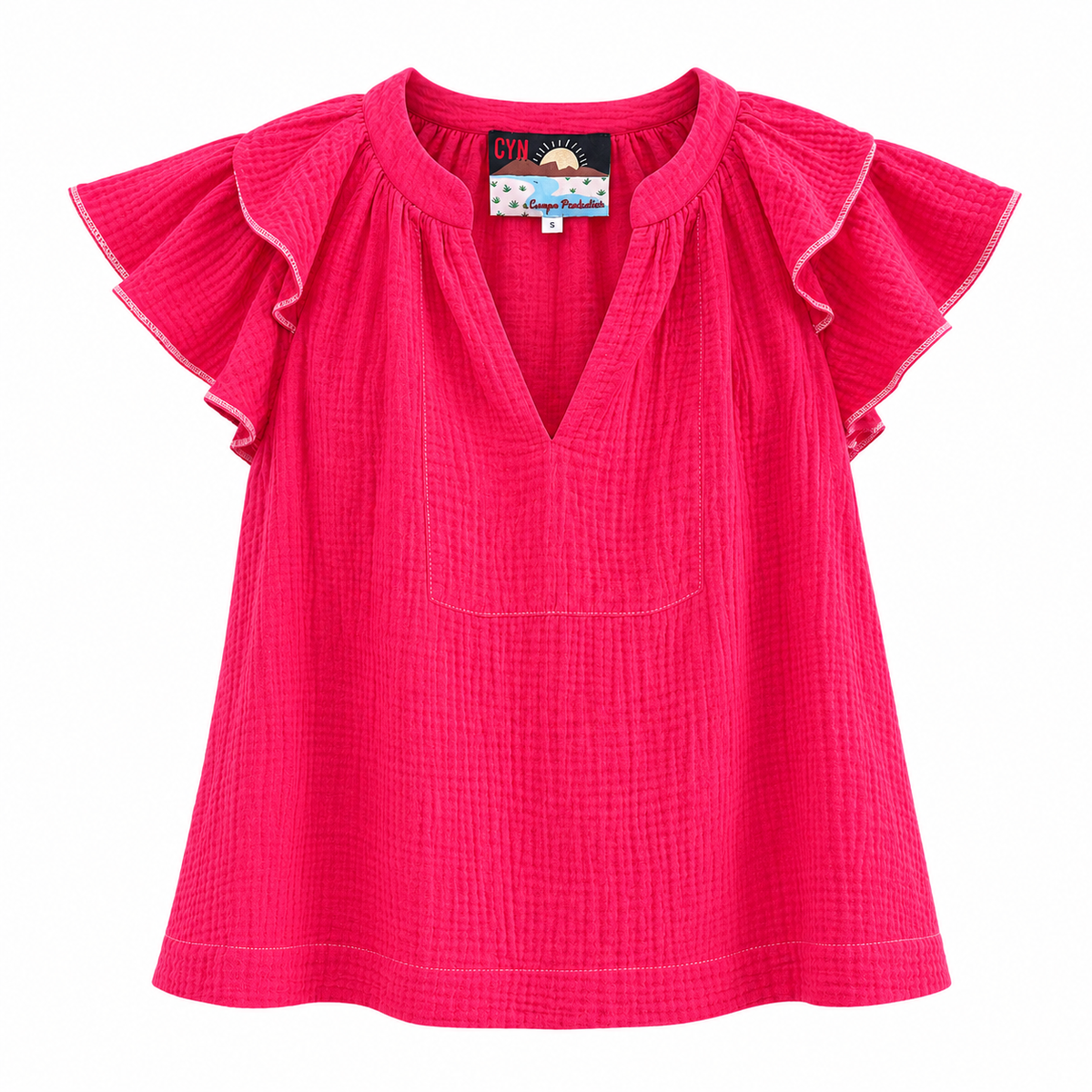 *AW26* Overdyed Puff Top Poppy