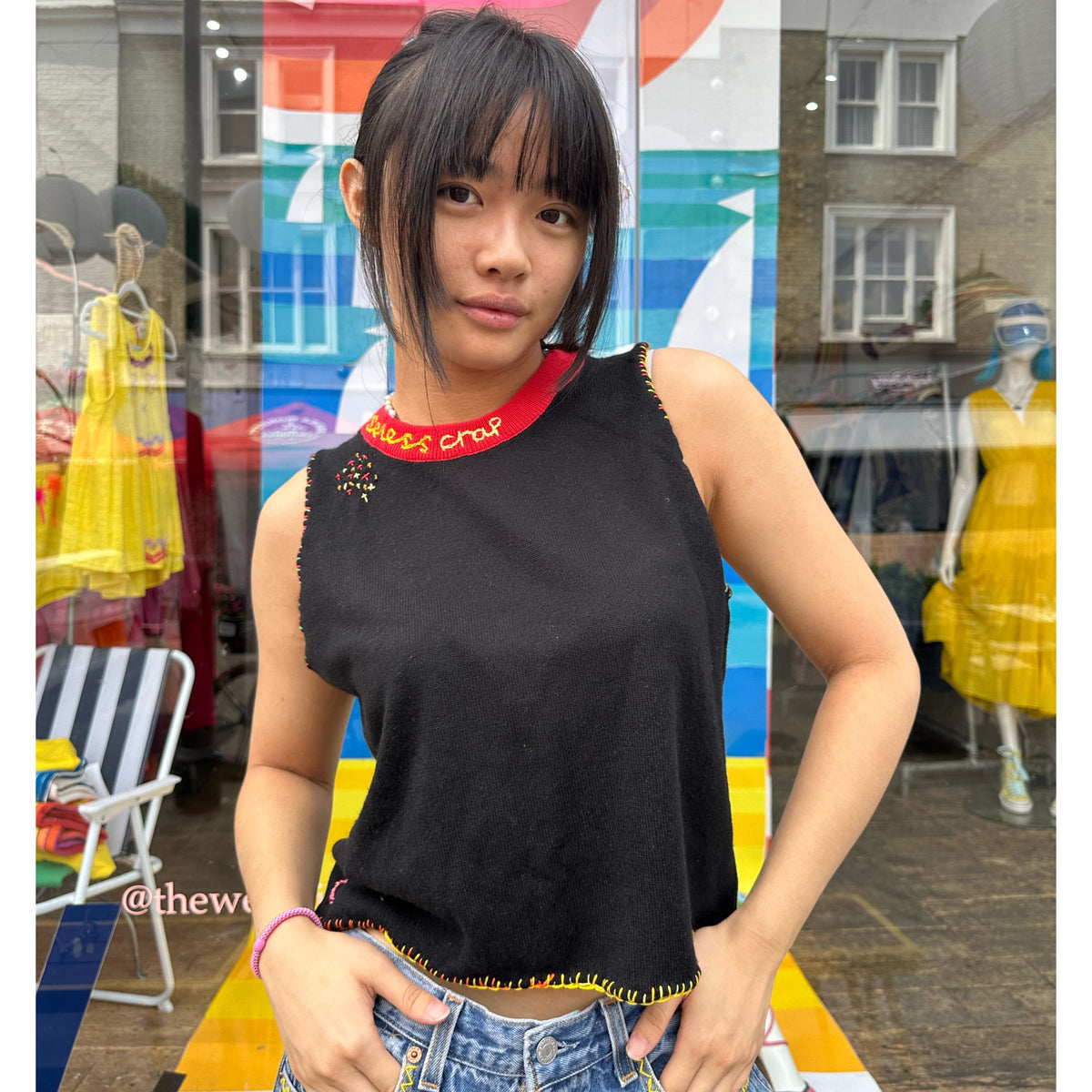 Useless Upcycled Black Cashmere Tank