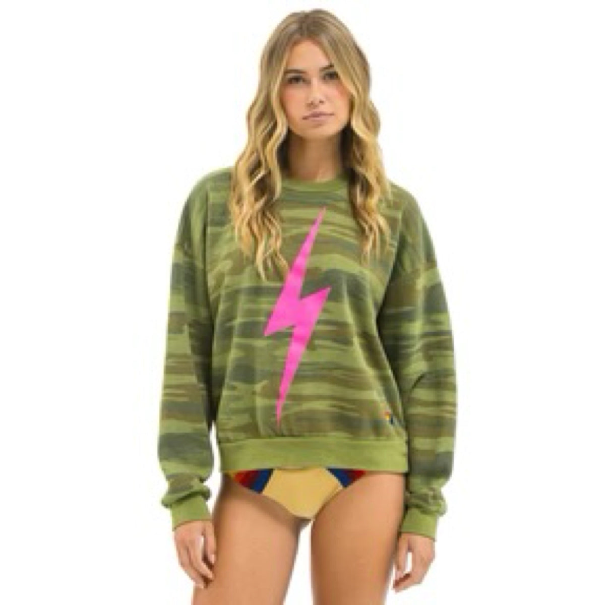 *NEW* Relaxed Crew S'Shirt Camo/Pink Bolt