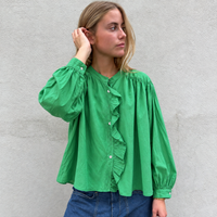 Lightweight Ruffle Shirt Grass