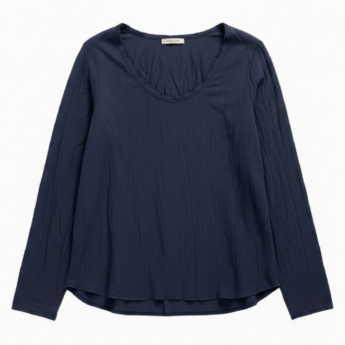 Scoop Neck Silk Long Sleeve