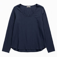 Scoop Neck Silk Long Sleeve