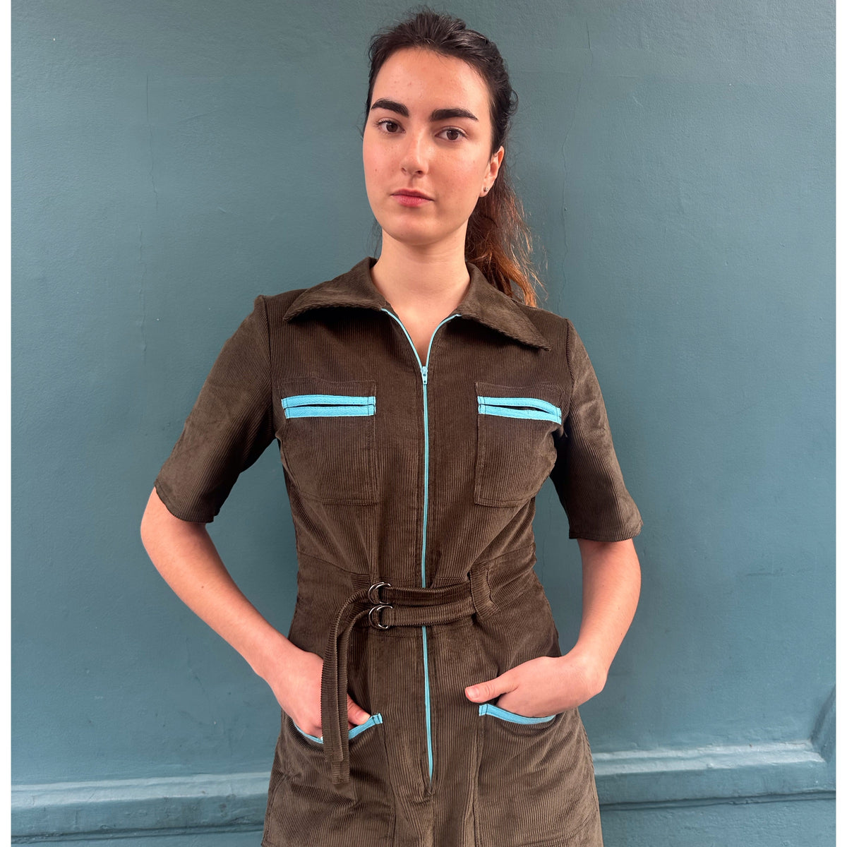 *NEW COLOUR* Cord Shirt Dress Olive