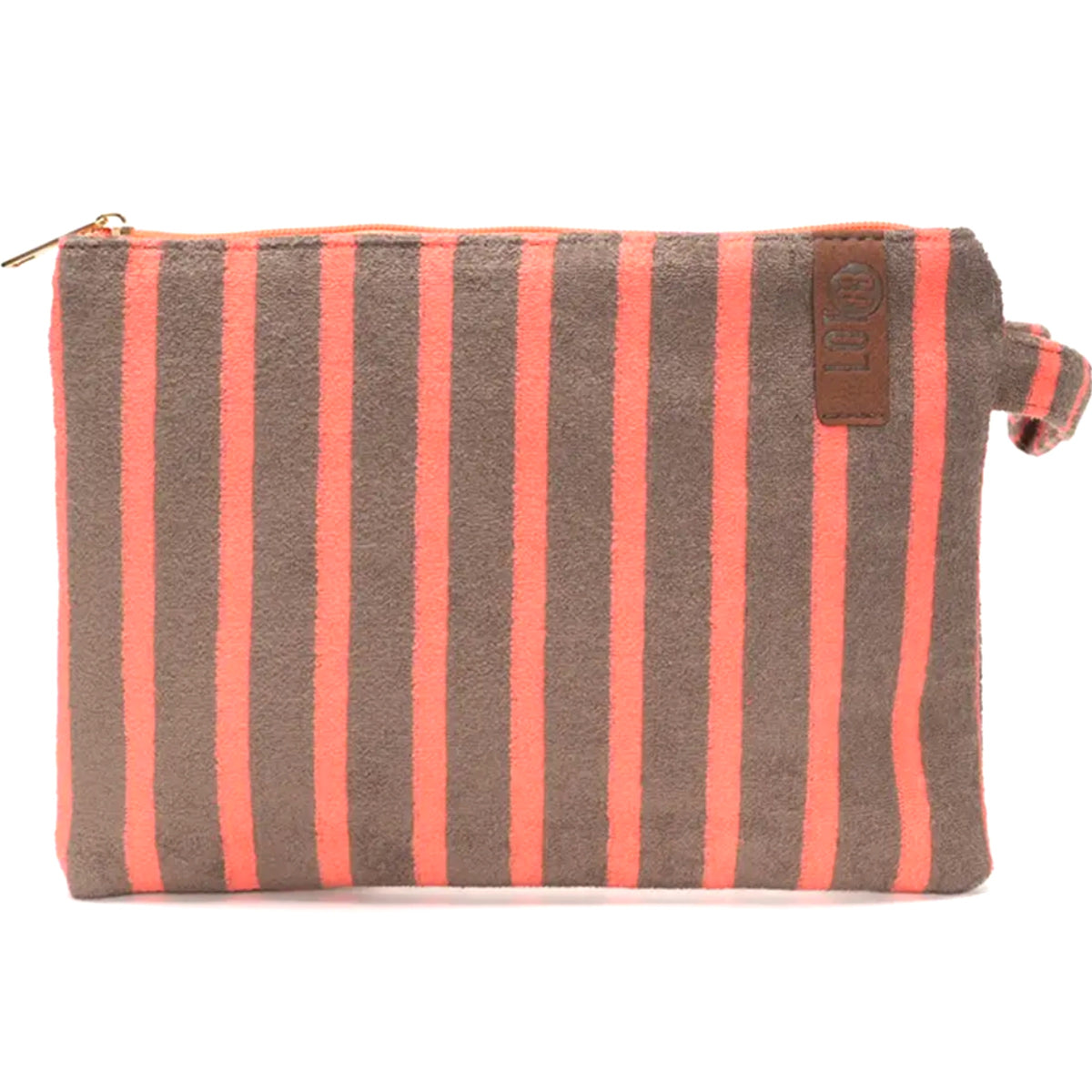 Billie Bag Terry Taupe/Coral Skinny Stripe