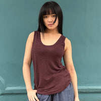 *NEW STYLE* Linen Vest Aubergine