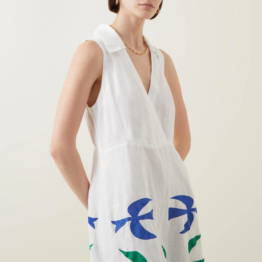 Kori Greek Archaic Long Collared Sleeveless Dress Sun