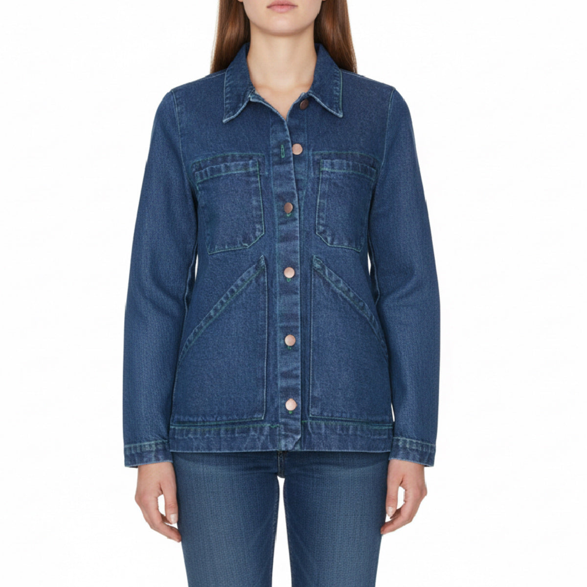 Triangle Pocket Jacket Western Denim