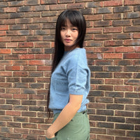 Amaya Brushed Cashmere Jumper Sky Blue