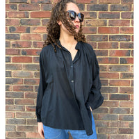 *BACK IN STOCK* Johanna Lightweight Cotton Shirt Black