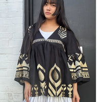 *LANDED* Black Feather Tunic Top