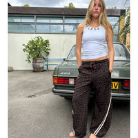 Leopard Barrel Sweatpants Chocolate