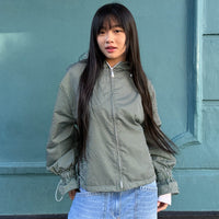 Ginny & Me Flared Windbreaker Olive Check