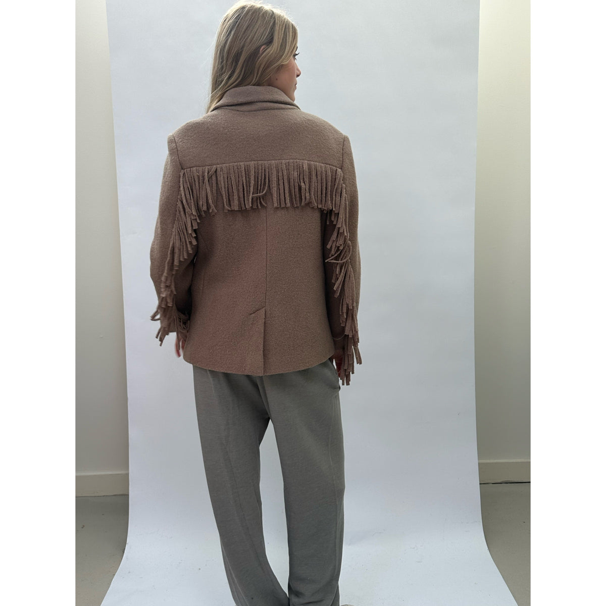 Fringe Jacket Beige
