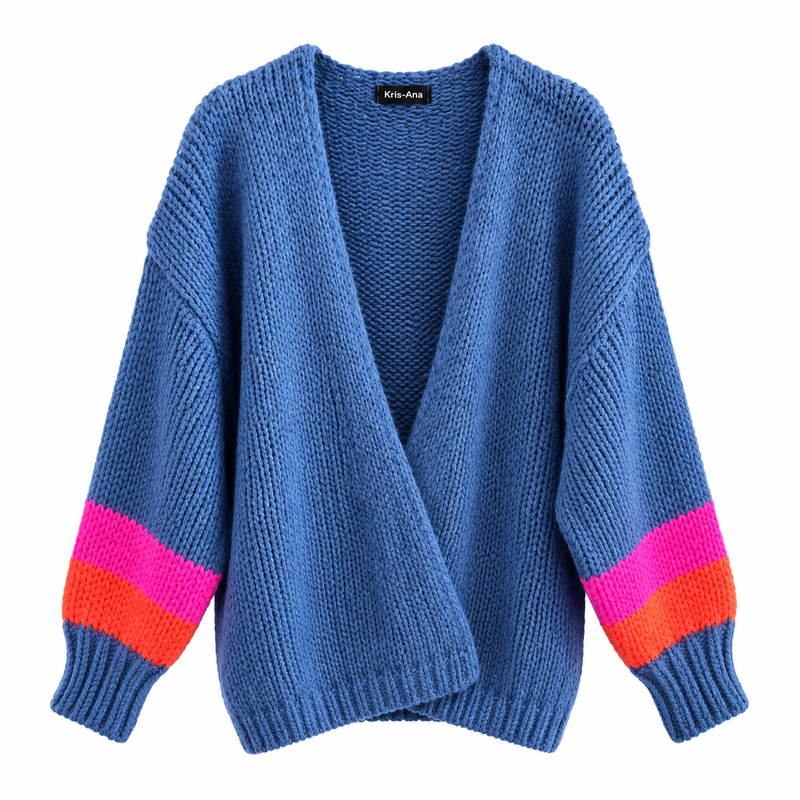 Navy Stripe Sleeve Cardi