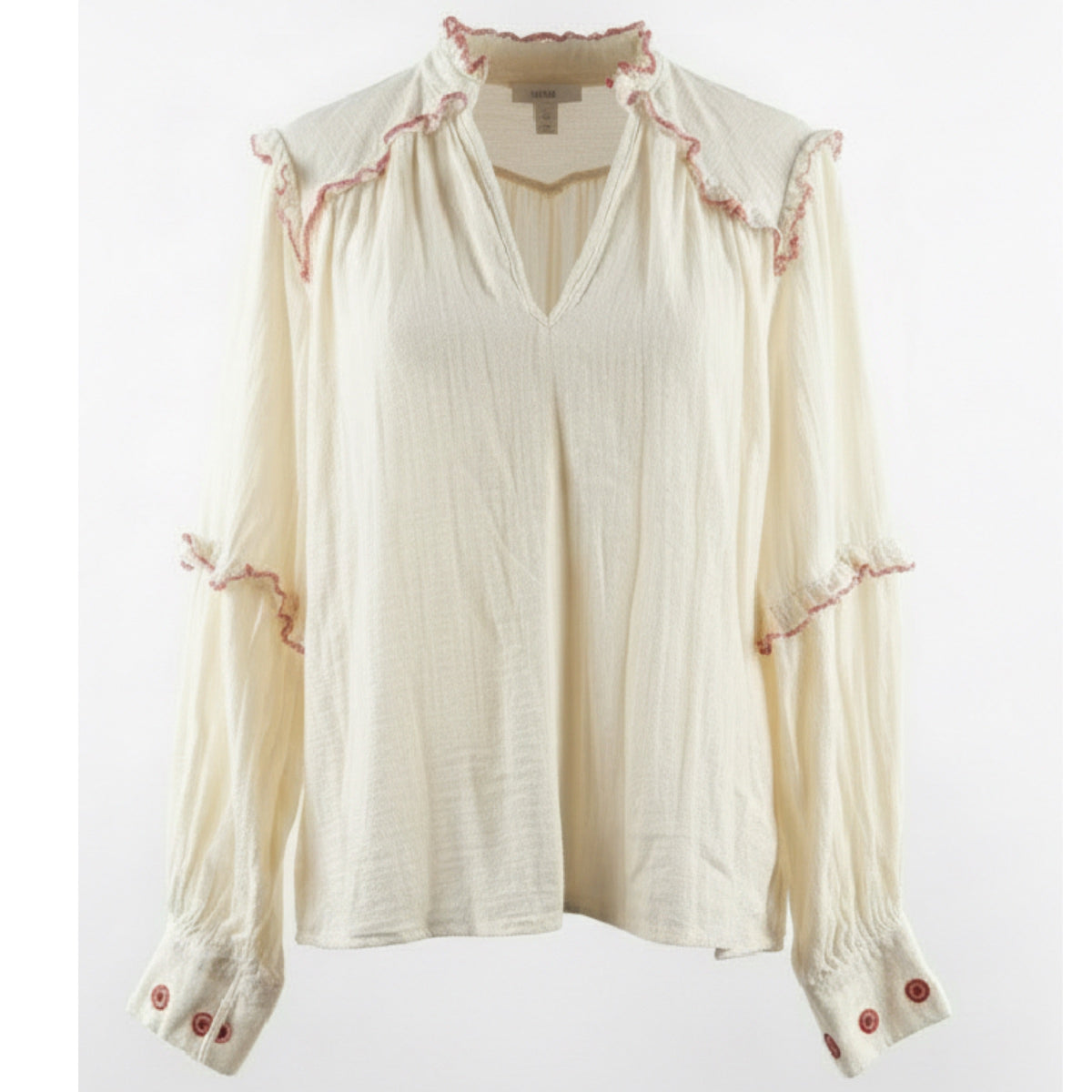 *NEW DROP* Contrast Stitch Ruffle Shirt