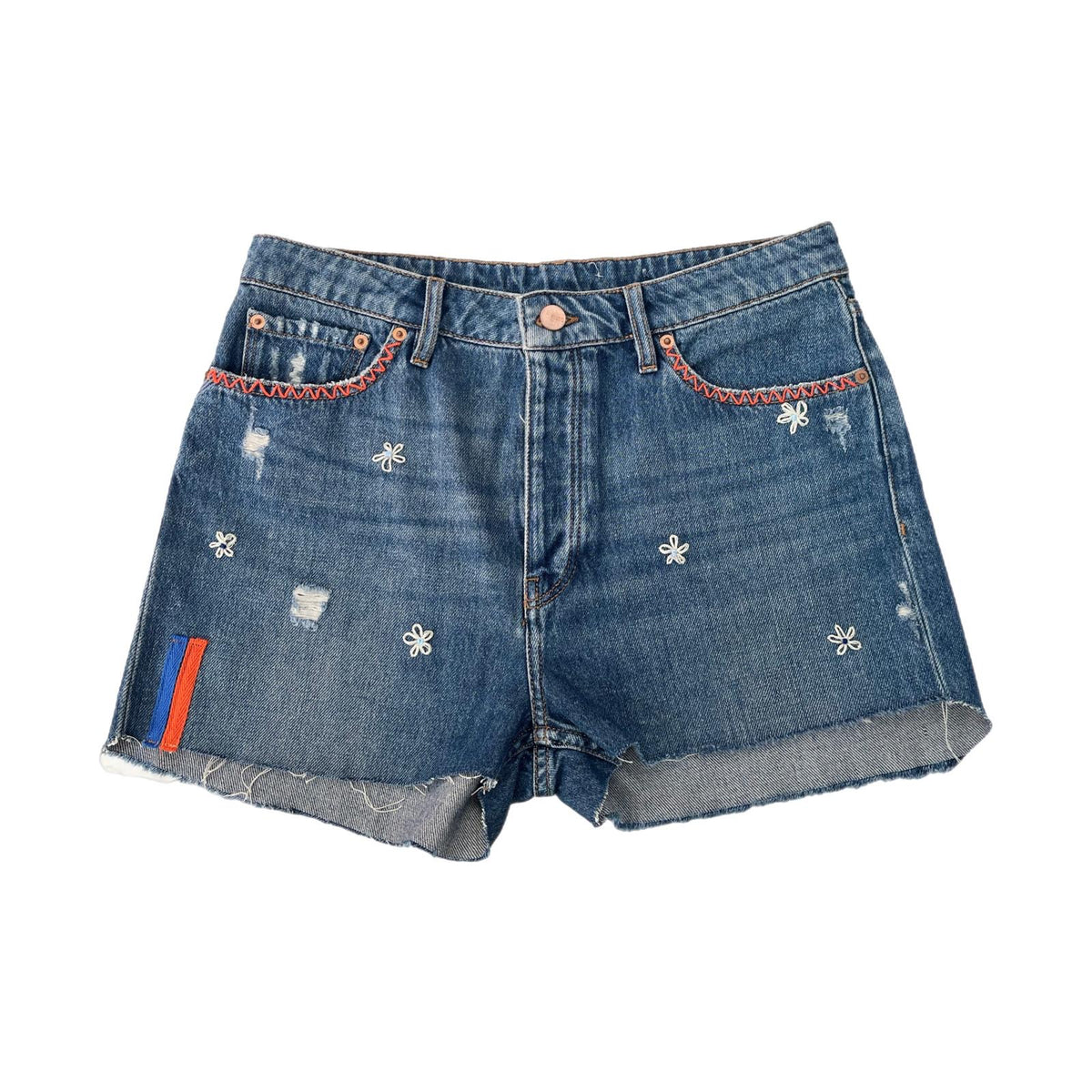 Useless Upcycled Denim Cut-Offs + Daisy Embroidery