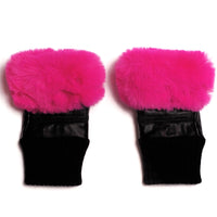 *NEW* Faux Fur Fuchsia Fingerless Gloves