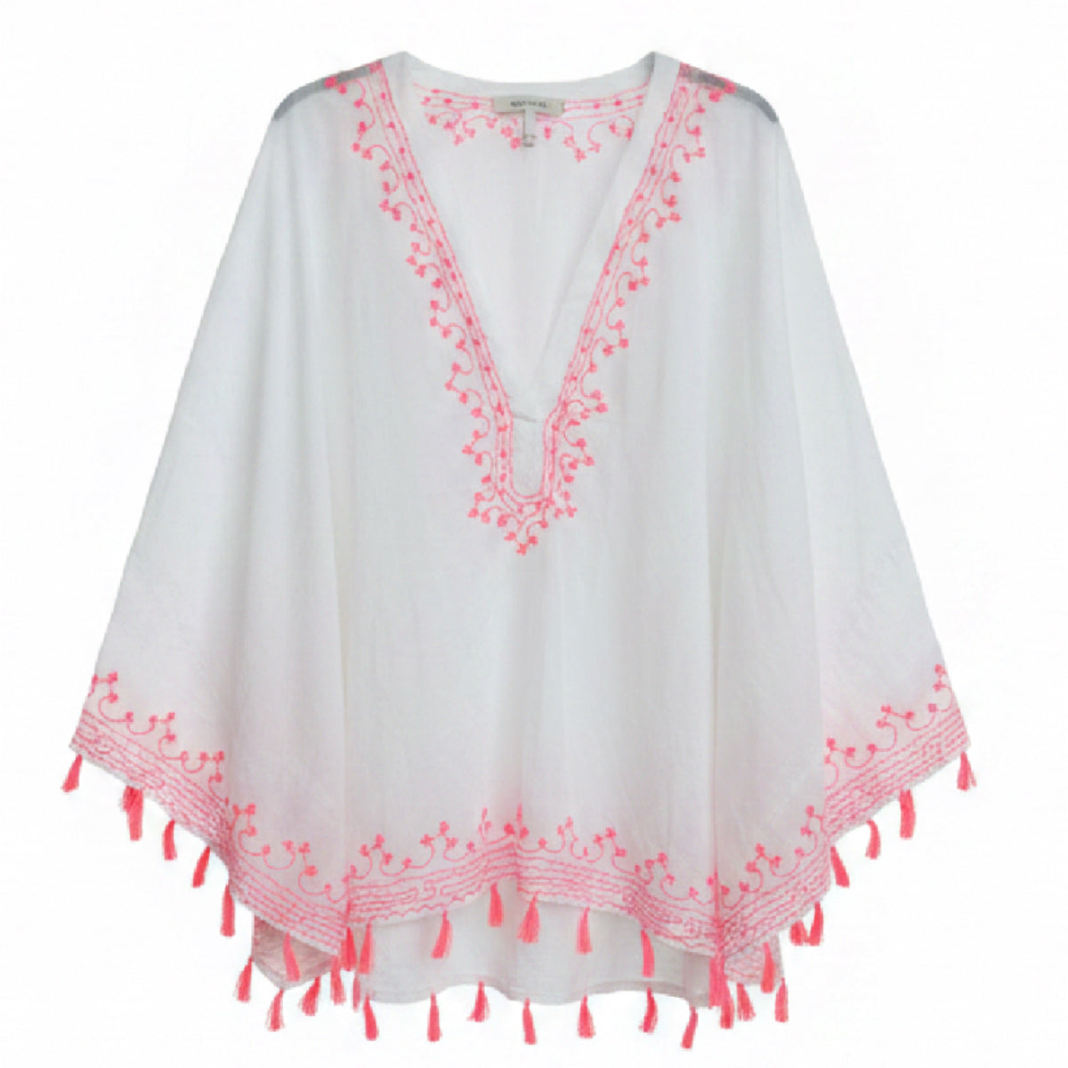 Neon Embroidered Beach Poncho