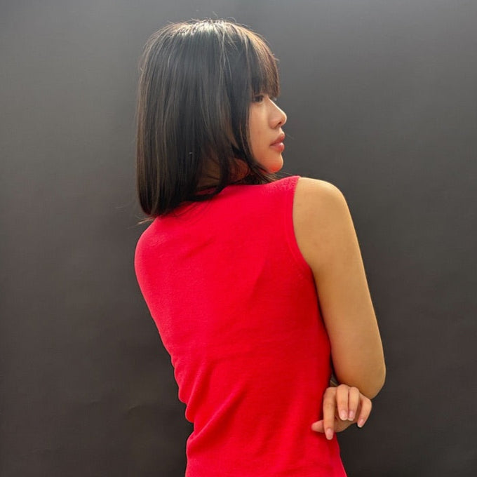 Useless Fuchsia 'London' Patch Sleeveless Top in Pink