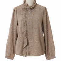 Chocolate Check Ruffle Shirt