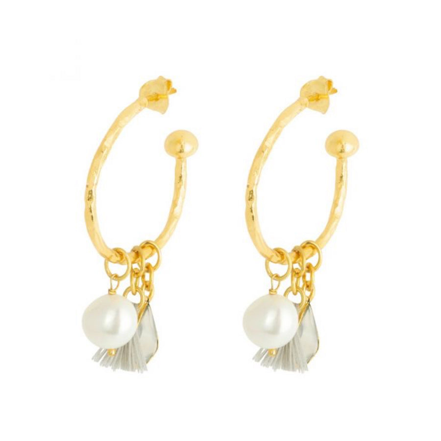 Ash Small Nicky Earrings White/ Grey