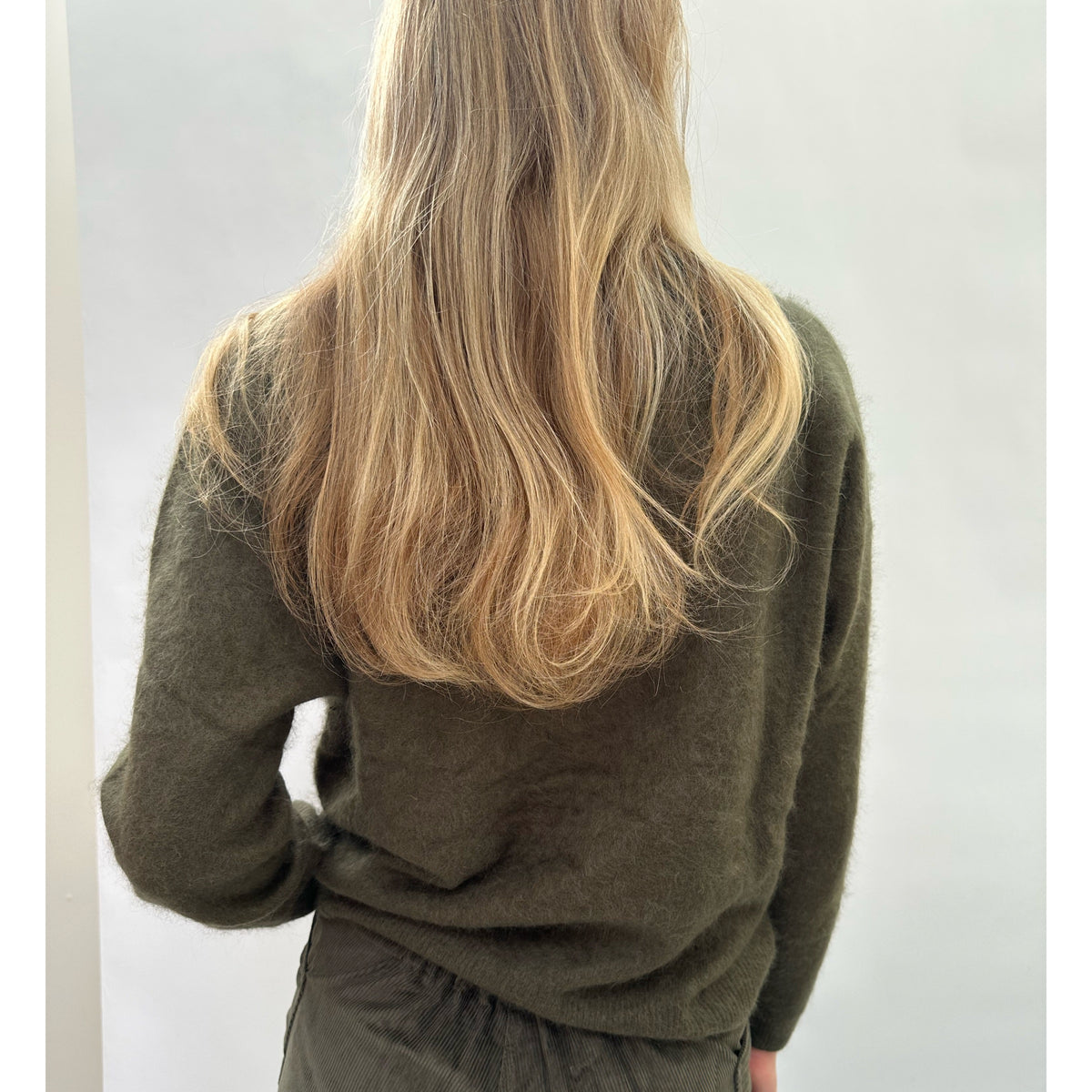 V-Neck Autumn Green Cashmere Pullover