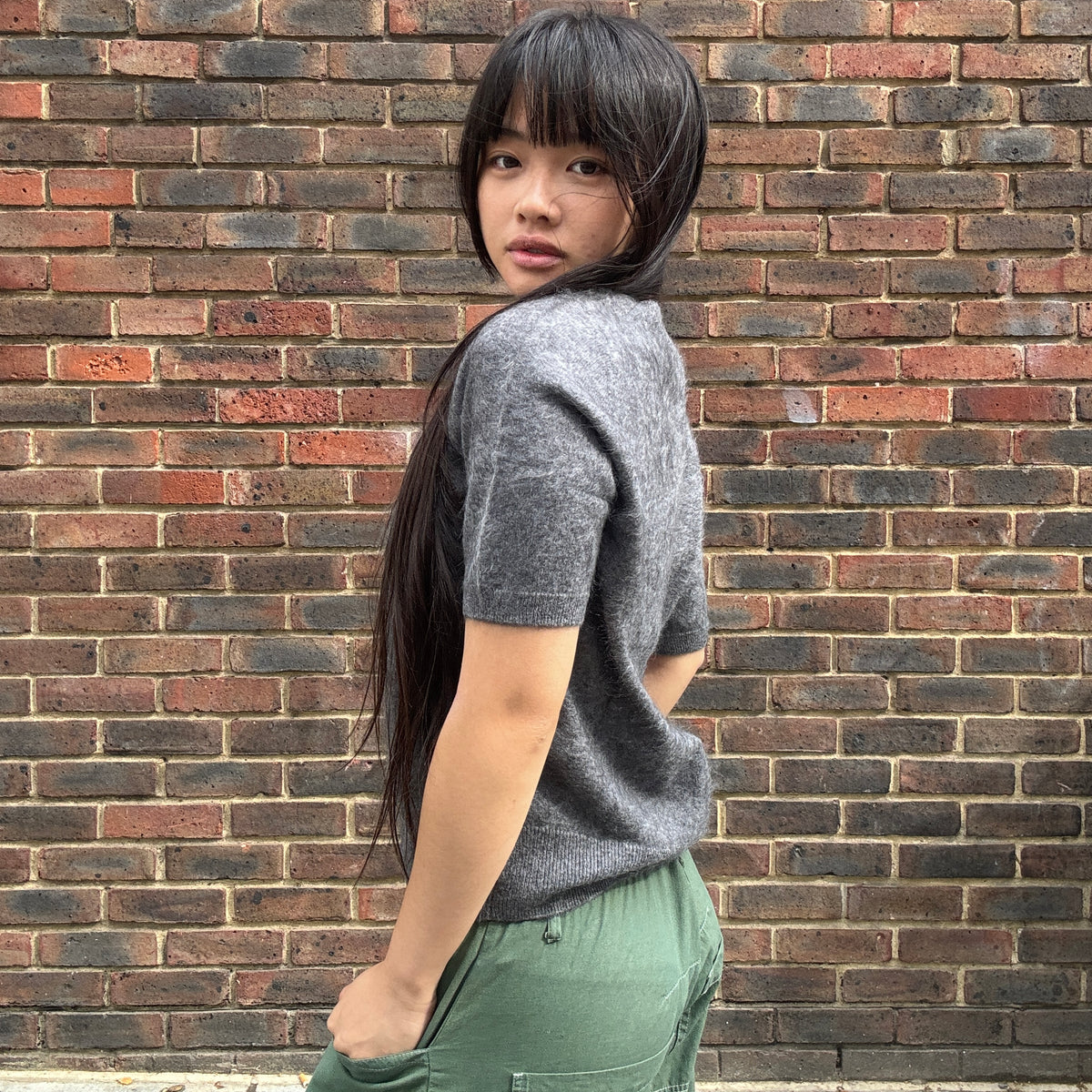 Amaya Brushed Cashmere Jumper Heather Grey