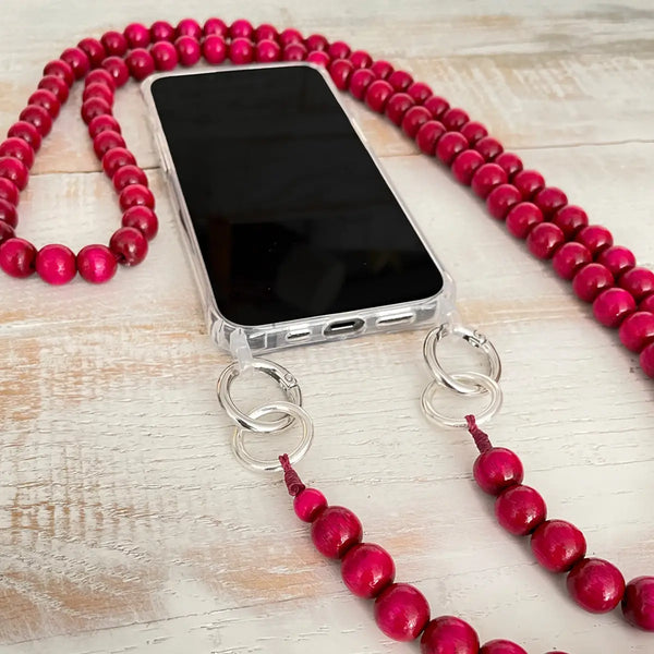 Pink Beaded Phone Cord