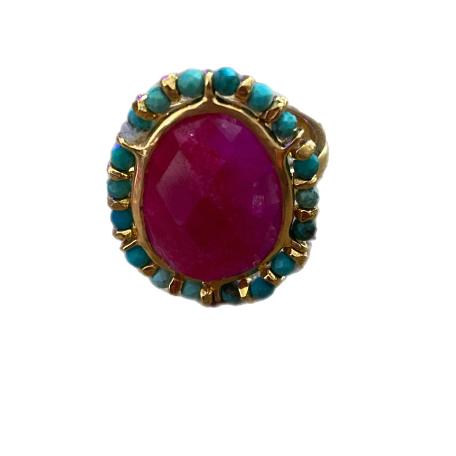 Une A Une Jaipur Blossom Ruby Ring