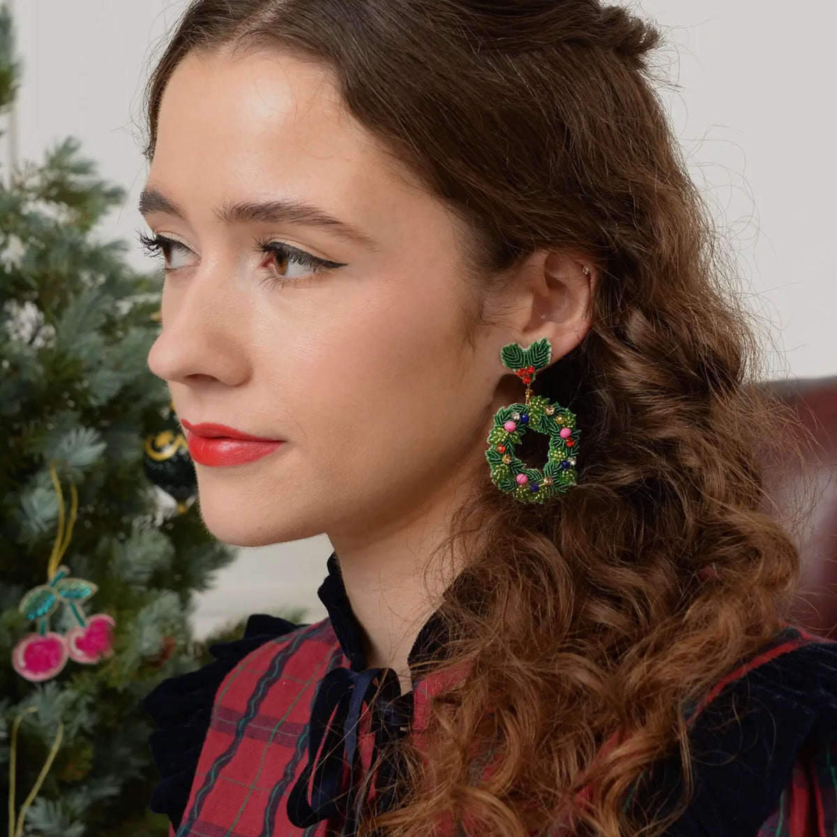 *NEW* Christmas Wreath Earrings