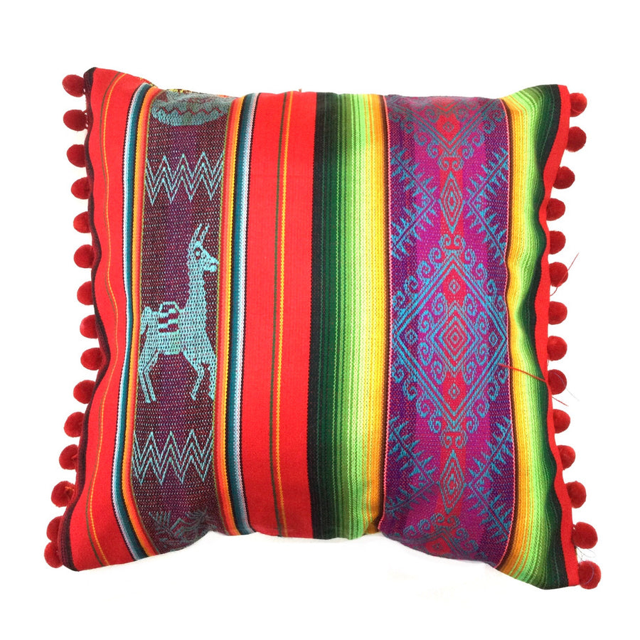Artizan Ecuadorian Fabric Pillow Red