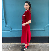 *NEW* Velvet Shirt Dress Ruby