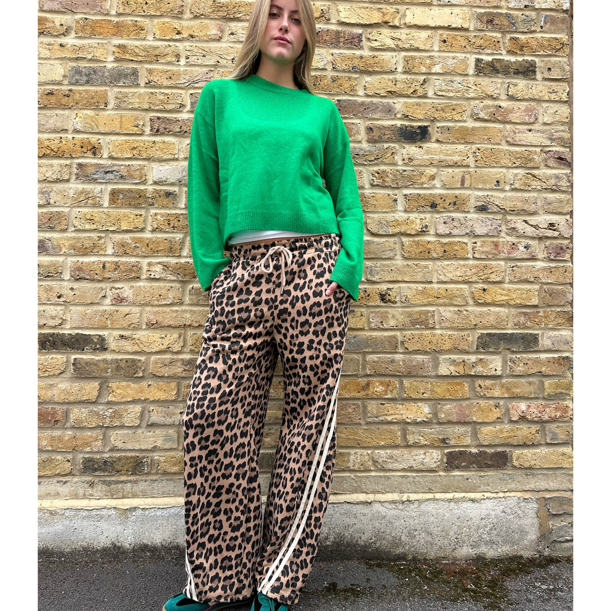 Leopard Barrel Sweatpants Camel