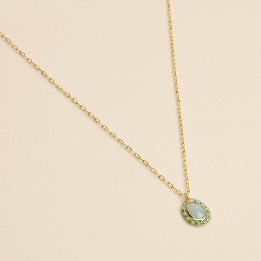 Une A Une Jaipur Blossom Necklace Aquamarine