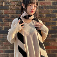 *NEW* Skinny Cashmere Scarf Camel Stripe