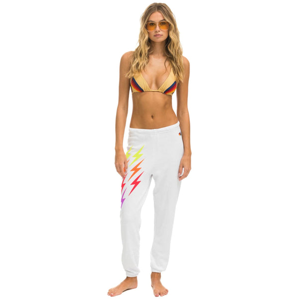 Aviator Nation Bolt Multi Gradient Sweatpants White/Rainbow