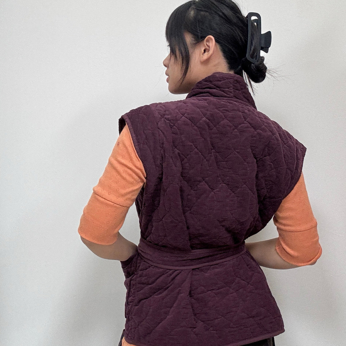 -*NEW* Johanna Babycord Gilet Wine