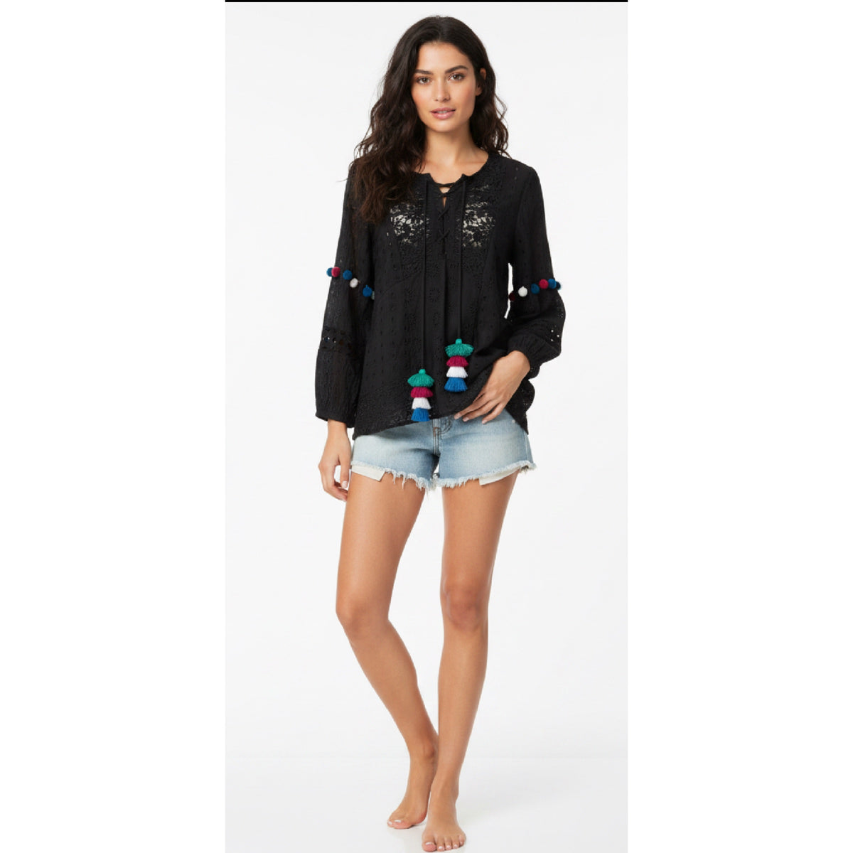 Black Broderie Top